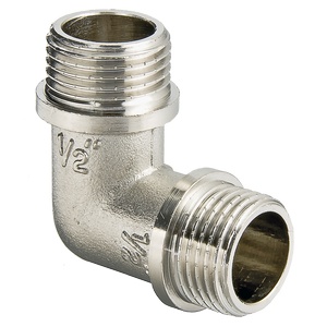 Угольник VALTEC 3/4 наружная резьба, 90 градусов, никелированная латунь Угольник VALTEC 3/4 наружная резьба, 90 градусов, никелированная латунь