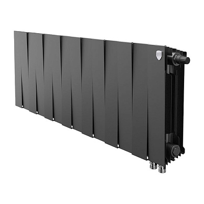 Биметаллический секционный радиатор отопления Royal Thermo PianoForte Noir Sable 300 / 14 секций нижнее правое подключение Биметаллический секционный радиатор отопления Royal Thermo PianoForte Noir Sable 300 / 14 секций нижнее правое подключение