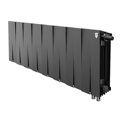 Биметаллический секционный радиатор отопления Royal Thermo PianoForte Noir Sable 300 / 16 секций нижнее правое подключение Биметаллический секционный радиатор отопления Royal Thermo PianoForte Noir Sable 300 / 16 секций нижнее правое подключение