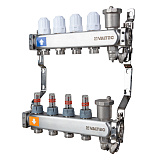Коллекторная группа VALTEC НЕРЖ с регул. клап. и расх., 1х6 вых. Евроконус 3/4