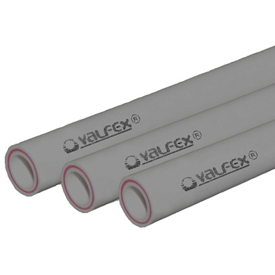 Труба полипропиленовая Valfex армированная стекловолокном SDR 6 PN25 D50х8,3 мм, 4м СЕРАЯ