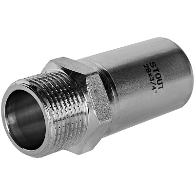 Вставка переходная Stout из нержавеющей стали 28х3/4 НПр-НР (SSS-2024-002834) Вставка переходная Stout из нержавеющей стали 28х3/4 НПр-НР (SSS-2024-002834)