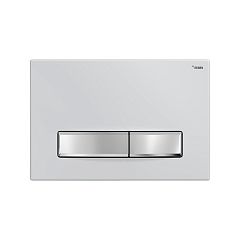Панель смыва РЕХАУ NOVA LONG 001 прямоугольные клавиши, пластик, белый, глянец, клавиши хром, глянец (19102311001)