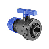 Кран шаровой Valfex ПНД компрессионный цанга - ВР разборный 40х1