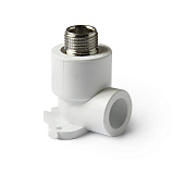 Угольник полипропиленовый PRO AQUA PP-R с креплением НР белый (25-1/2), арт.PA28112P