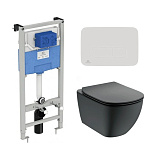 Комплект Ideal Standard подвесной унитаз, инсталляция, кнопка, сиденье T3868V3/123AC