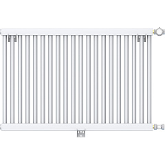 Стальной трубчатый радиатор отопления Rommer RST 1075/08 боковое подключение RAL9016