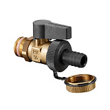 Кран шаровой Oventrop Optiflex KFE, DN 15 PN 16, с колпачком и штуцером для шланга, без упаковки