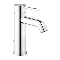 Смеситель для раковины Grohe Essence+ с донным клапаном, низким изливом, хром
