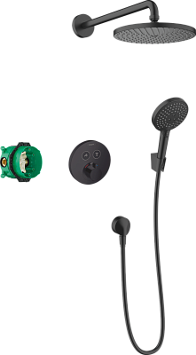 Душевой комплект Hansgrohe Set 8 в 1 (27623670+27413670+26530670+15743670+01800180+28331670+27454670+28272670), матовый черный 27959670