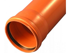 Труба для наружной канализации Valfex D200 с раструбом L=0,5 м (200x500) рыжая