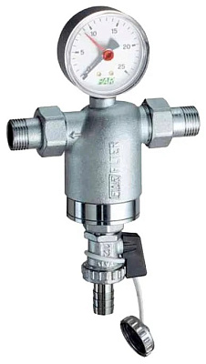 Фильтр для воды FAR 100мкм, с с магнитом , с манометром, Max: 95 C, 25 бар, 3/4 НР