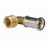 Угольник Henco 90 градусов НР, латунь пресс, 26x3/4