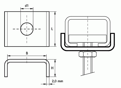 Шайба Walraven BIS U-образная WM1-35 (pg), 12,5/30,5 мм