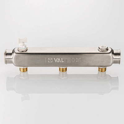 Коллектор VALTEC SQ из нержавеющей стали, шаг 100 мм 1x1/2x2 (VTc.510.SQ.060402)