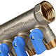 Коллектор Stout с шаровыми кранами 3/4x1/2 с 3 отводами, синий, SMB 6201 341203