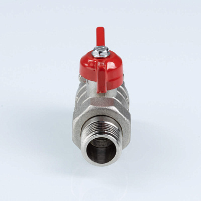 Кран шаровый VALTEC СТАНДАРТ, никель, с полусгоном, рукоятка бабочка 1 1/4, вн.-нар. PN40 (ГОСТ) (VT.127.N.07)