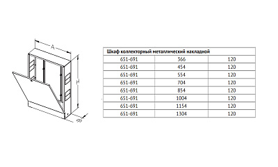 Шкаф UNI-FITT наружный с накладной дверцей 554мм (ШРН-2)