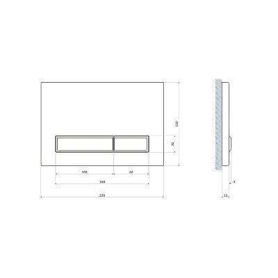 Кнопка смыва Cersanit BLICK для LINK PRO/VECTOR/LINK/HI-TEC пластик хром матовый