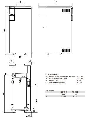 Напольный газовый котел отопления Sime RX 26 E